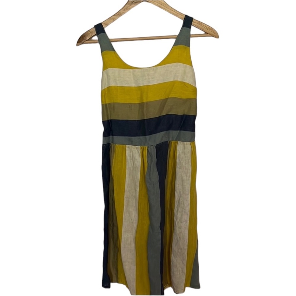 VIOLA BORGHI | Striped 100% Linen Dress Sz M